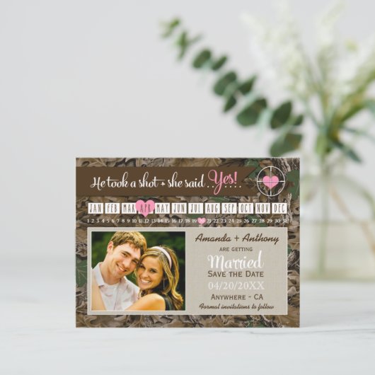 素朴迷彩柄カレンダー写真カードを保存 案内ポストカード (スタンド正面)