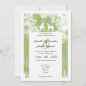 素朴迷彩柄フェイク紙切結婚断 招待状 (正面)