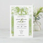 素朴迷彩柄フェイク紙切結婚断 招待状 (スタンド正面)