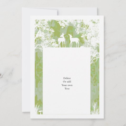 素朴迷彩柄フェイク紙切結婚断 招待状 (裏面)