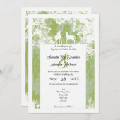 素朴迷彩柄フェイク紙切結婚断 招待状 (正面/裏面)