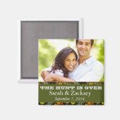 素朴迷彩柄日付の磁結婚石を保存 マグネット (正面/裏面)