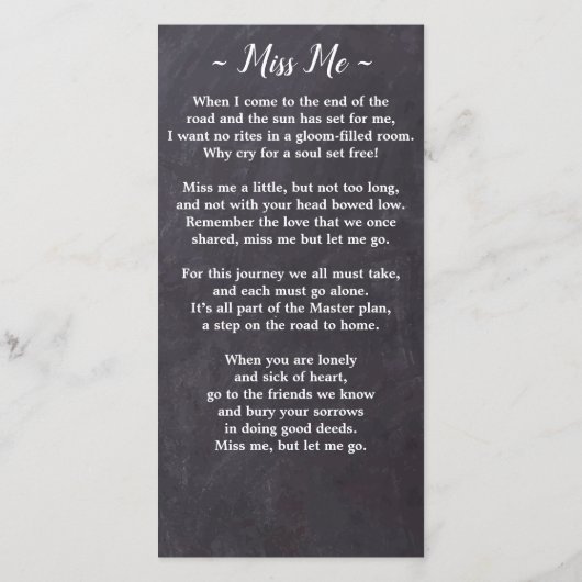 素朴追葬祈りの言葉カード悔やみや弔慰詩 (裏面)