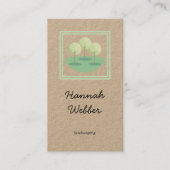 素朴造園のロゴ緑のクラフト紙 名刺 (正面)