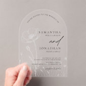 素朴野エレガントモダン結婚花 アクリル招待状 (インサイチュ (ポータブル))