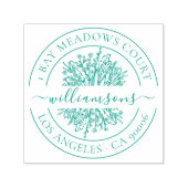 素朴野エレガント花カスタム差出人住所 セルフインキングスタンプ (デザイン)