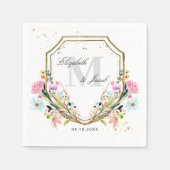 素朴野エレガント花金ゴールド結婚山 スタンダードカクテルナプキン (正面)