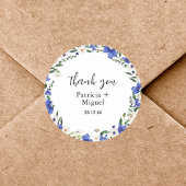 素朴野カラフル花結婚さん ラウンドシール