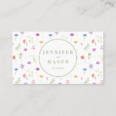 素朴野カラフル野結婚花フローラ プレイスカード (裏面)