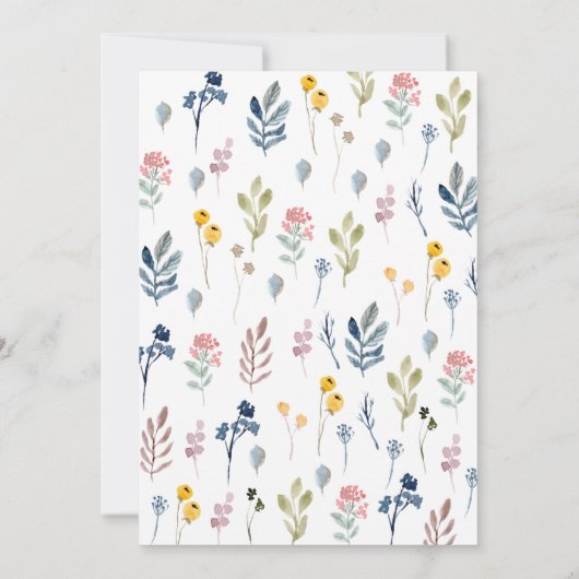 素朴野モダン花結婚書 招待状 (裏面)