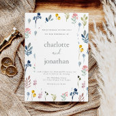 素朴野モダン花結婚書 招待状