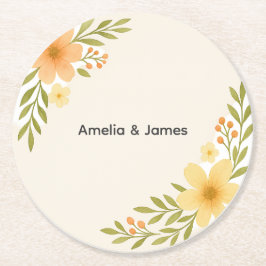 素朴野結婚花火器 ラウンドペーパーコースター