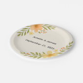 素朴野結婚花紙プレート ペーパープレート (アングル)