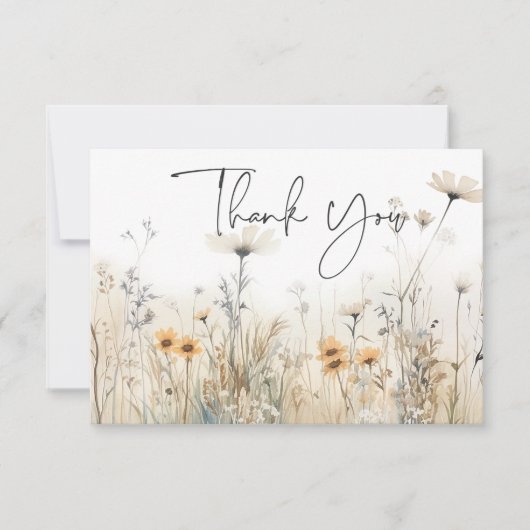 素朴野花の夏の結婚野 サンキューカード (正面)
