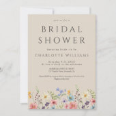 素朴野花エレガントブライダルシャワー 招待状 (正面)