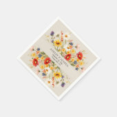 素朴野花カラフル夏秋フローラ スタンダードカクテルナプキン (角)