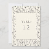 素朴野花テーブル番号 招待状 (正面)