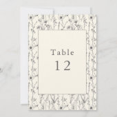 素朴野花テーブル番号 招待状 (裏面)