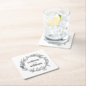 素朴野花フォーク結婚ズ スクエアペーパーコースター (インサイチュ)