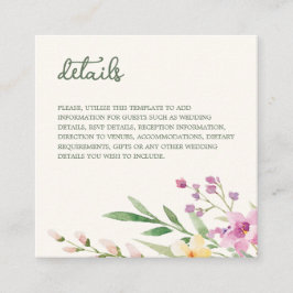 素朴野花フローラ結婚ズ エンクロージャーカード