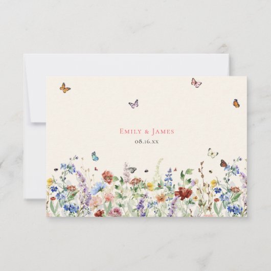 素朴野花フローラ結婚ズ 出欠カード (裏面)