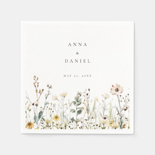 素朴野草野結婚草 スタンダードカクテルナプキン (正面)