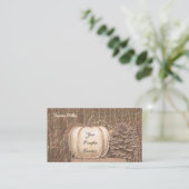 素朴金ゴールドエレガントホワイト秋パンプキン 名刺 (スタンド正面)