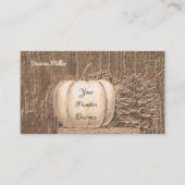 素朴金ゴールドエレガントホワイト秋パンプキン 名刺 (正面)