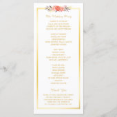 素朴金ゴールドオレンジフローラ秋の結婚式プログラム プログラム (裏面)