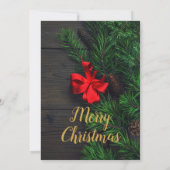 素朴金ゴールドクリスマスパーティー 招待状 (裏面)