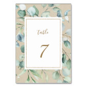 素朴金ゴールドグリーンウォーター結婚カラー テーブルナンバー (裏面)