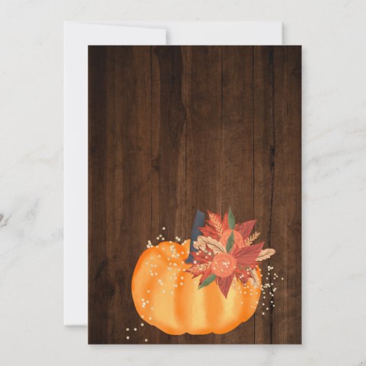 素朴金ゴールドシックフローラウッドライト秋スウィート16 招待状 (裏面)