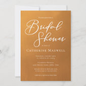 素朴金ゴールドシンプルタイポグラフィ秋ブライダルシャワー 招待状 (正面)