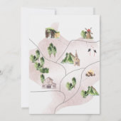 素朴金ゴールドスクリプトのウェルカムレターの旅程とマップ (裏面)