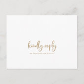 素朴金ゴールドスクリプトの曲要求RSVPポストカード インビテーションポストカード (正面)