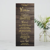 素朴金ゴールドスクリプト書クラシック道結婚 メニュー (スタンド正面)