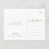 素朴金ゴールドスクリプト3写真テンプレートありがとう ポストカード (裏面)