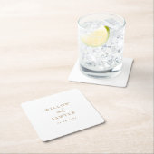 素朴金ゴールドス結婚クエア紙コースター スクエアペーパーコースター (インサイチュ)