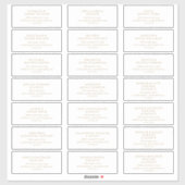 素朴金ゴールドス結婚クリプトのゲスト住所 シール (シート)