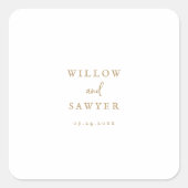 素朴金ゴールドス結婚クリプトの封筒用シール スクエアシール (正面)