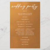 素朴金ゴールドタイポグラフィシンプル秋の結婚式プログラム (裏面)