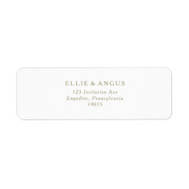 素朴金ゴールドタイポグラフィ差出人住所ラベル ラベル