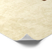 素朴金ゴールドツリーの結婚拇印のゲストブック ポスター (角)