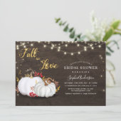 素朴金ゴールドパンプキン秋インラブブライダルシャワー 招待状 (スタンド正面)