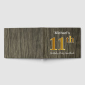 素朴金ゴールドフェイク11th Birthday Party;名前をカスタムする ゲストブック (全面)