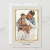 素朴金ゴールドフレーム紙吹雪フォトホリデーカード シーズンカード (正面)