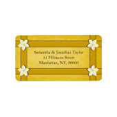 素朴金ゴールドフローラの好意または差出人住所ラベル ラベル (正面)