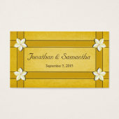 素朴金ゴールドフローラ結婚式の引き出物メッセージカード (正面)