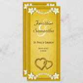 素朴金ゴールドフローラ結婚式 プログラムテンプレート プログラム (正面/裏面)