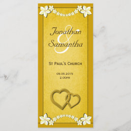 素朴金ゴールドフローラ結婚式 プログラムテンプレート プログラム